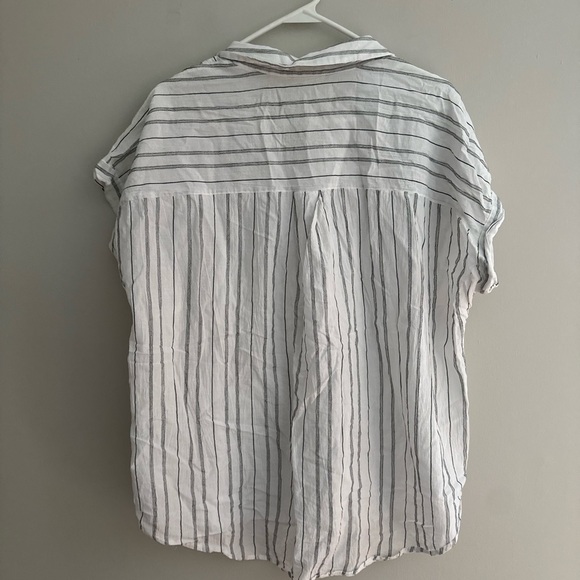 EILEEN FISHER TENCEL™ & Organic Cotton Striped Boxy Shirt size 1X - Picture 5 of 5